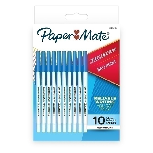 Pen Kilometrico BP Box 10 Medium Blue Ballpoint Pens #2179216 