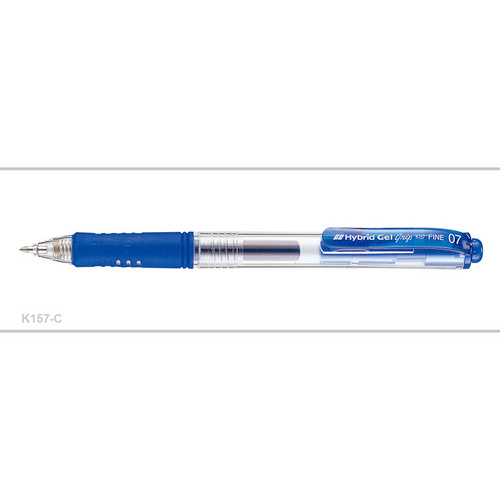 Pens Pentel K157C Retractable Blue .7 Hybrid Gel Grip Box 12