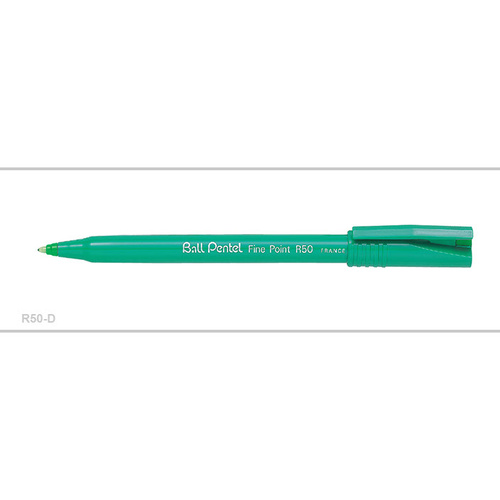 Pen Pentel Roller Ball Fine R50D Green Box 12 