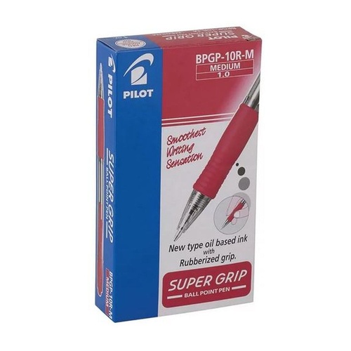Pens Pilot Supergrip Retractable Medium Red BPGP10RM Box 12 623142