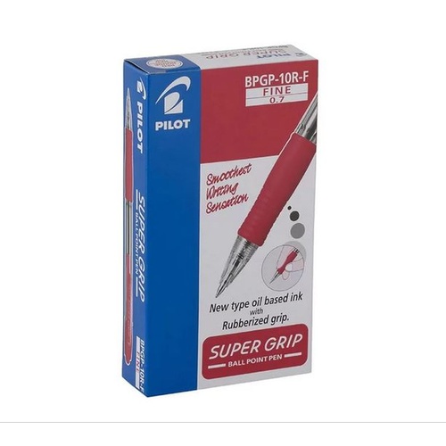 Pens Pilot Supergrip Retractable Fine Red BPGP10 Box 12623132 