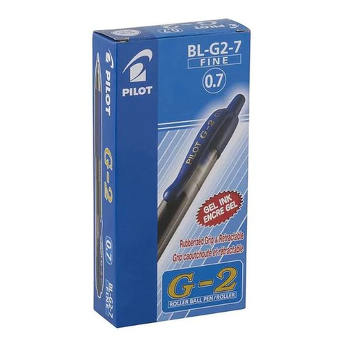 Pen Pilot G2 0.7 Fine Blue Gel Ink Box 12 BLG2-7 RB Roller Ball RT Retractable 622510