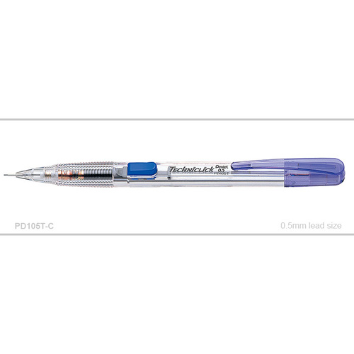 Pencil Mechanical 0.5mm Pentel box 12 PD105TC Blue Techniclick 