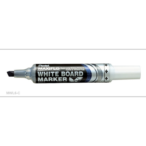 Pentel MAXIFLO Whiteboard Marker Pen, Chisel Tip (MWL6)