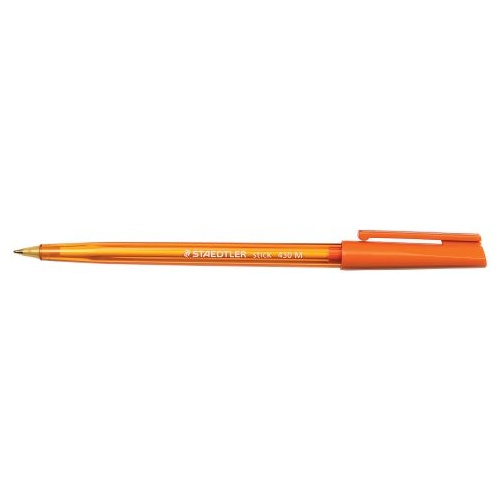Pen Staedtler 432 Triangular Medium Orange Box 10 Ballpen BP