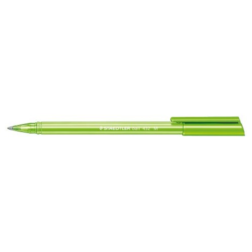 Pen Staedtler 432 Triangular Medium Green Box 10 Ballpen BP