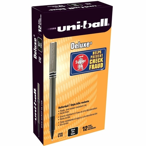 Pen Uniball UB155 Micro Deluxe 0.5mm BLACK UB155BK - box 12 