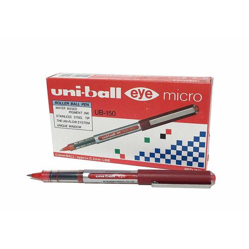 Pen Uniball UB150 Eye Micro 0.5mm Red Box 12 UB150R