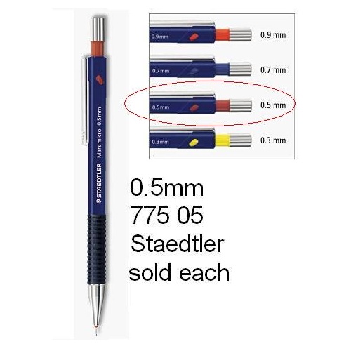 Pencil Mechanical 0.5mm Staedtler 775 MARS Micro 0.5mm 77505 - each #775 05