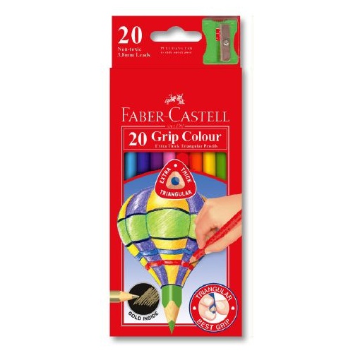 Pencil Faber Castell Triangular Grip Extra Thick Coloured Box 20