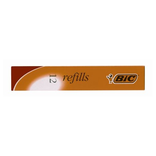 Pen Bic Refill Ballpoint Medium 2712 Red Box 12