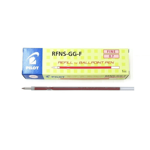 Pen Refill Pilot BP RT Fine 0.7 Red Box 12 RFNS-GG-F-R #623618 #623697 Ballpoint Retractable was RFJSGP