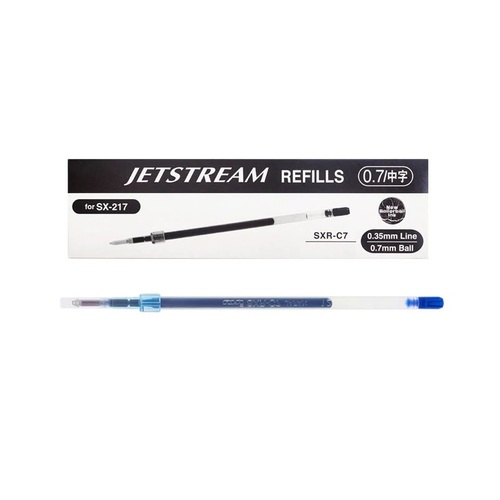 Pens Uniball SX217 Refills SXR-C7BL Blue Box 12 Jetstream Rollerball 0.7mm 