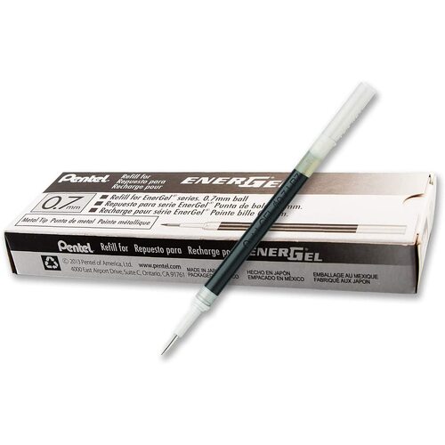 Pen Pentel Energel BL77 Refill 0.7mm Black Box 12 Fine #LR7-A