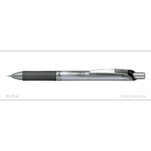 Pencil Mechanical 0.5mm Pentel Box 12 PL75A Automatic Energize Pencil Black 