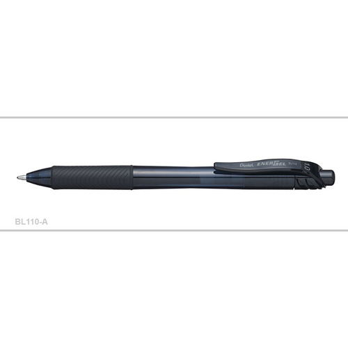 Pens Pentel BL110 Energel X Gel RB RT 1.0mm Black Box 12 Roller Retractable 
