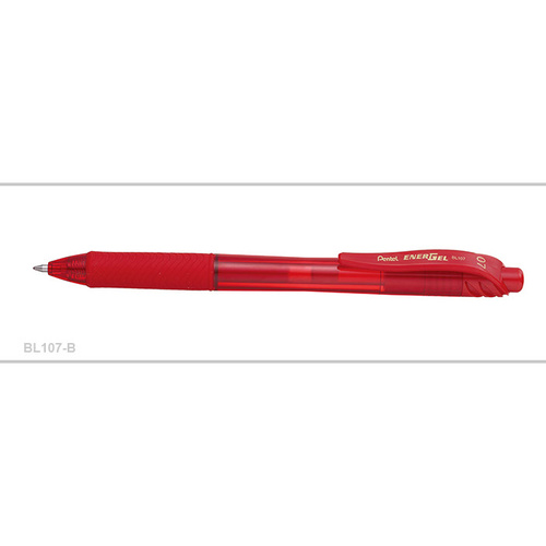 Pen Pentel BL107 Energel X Gel Roller Retractable Red Box 12