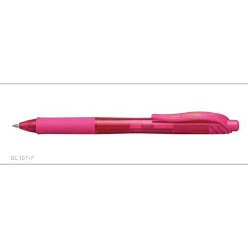Pen Pentel BL107 Energel X Gel Roller Retractable Pink Box 12