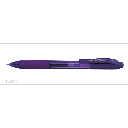 Pen Pentel BL107 Energel X Gel Roller Retractable Violet Box 12