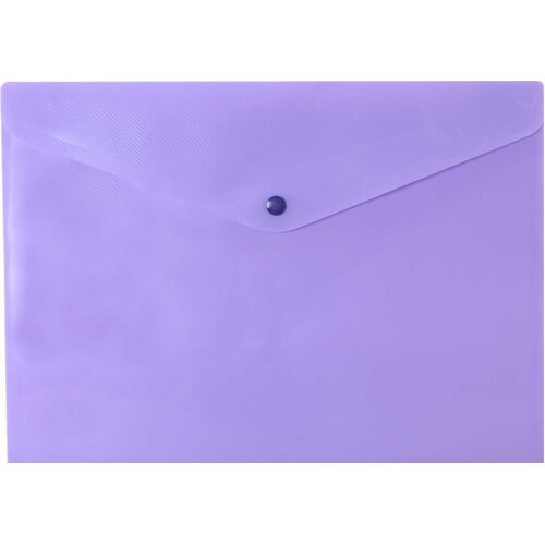 Document Wallet A4 Plastic With Button Osmer Purple Tinted 
