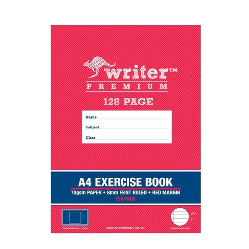 Exercise Books A4 8mm Ruled 128 Page Pack 10 E812 Writer Premium EB6503