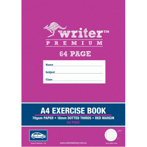 Exercise Book A4 18mm Dotted Thirds 64 Page Pak 20 D186 Writer Premium EB6514 