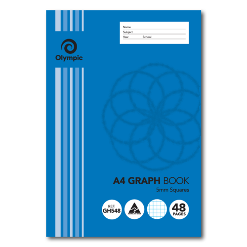 Graph Book A4  5mm 48 Page Pack 20 Olympic 140837 03663 GH548