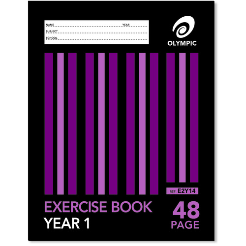 Exercise Books 225x175 - 48 page Year 1 Queensland Ruling Olympic 140742 00307 - pack 20 