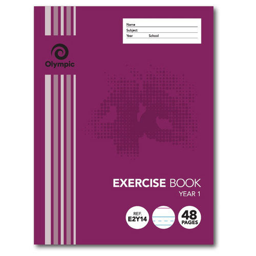 Exercise Books 225x175 - 48 page Year 1 Queensland Ruling Olympic 140742 00307 - pack 20  Scholastic ruling E2Y14 100697228
