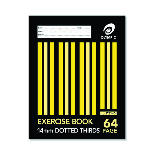 Exercise Books 225 x 175mm 14mm Dotted Thirds 64 Page Olympic 140762/00590 Pack 20