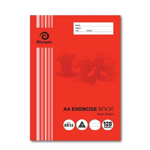 Exercise Books A4 8mm Ruled 128 Page Pack 10 E812 140751 #97128