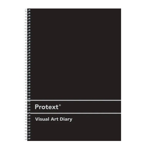Visual Art  Diary  A4 White page 60L 110gsm 120 pages Protext NB5015 SWVA4 Black PP Cover