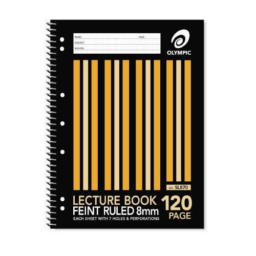 Lecture Book A4 120 page pack 10 Olympic 140768 60 leaf side open 00870 SL870 