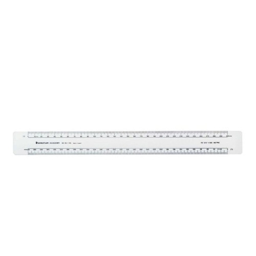 Scale Ruler Staedtler 300mm Oval 961801 front: 1:1 1:2 back: 1:5 1:10