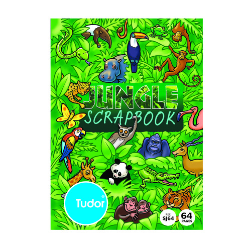 Scrap Book 330x245mm 64 Page Jungle Joker pack 10 Tudor 141058 