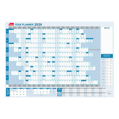 Year Planner 2026 Sasco 610x870 10580 STD METRO deliveries only, no country options #1058026
