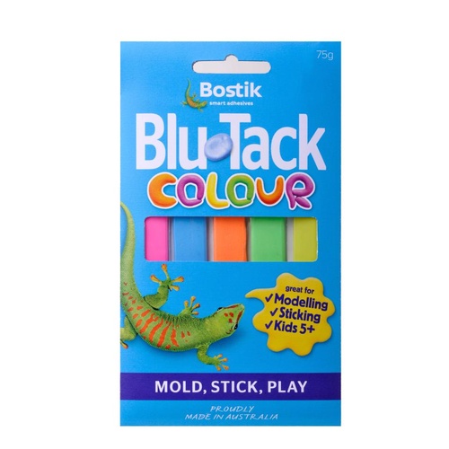 Blu Tack Brand coloured cards 75 gram Reusable Adhesive Bostik 30604201