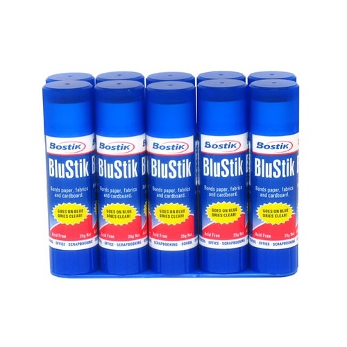 Glue Stick Bostik 35 gram Blu Stik pack 10 254037 Large