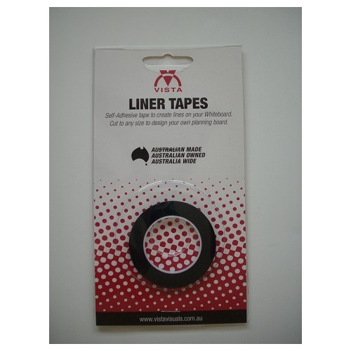 Whiteboard Line Tape 3mm Black Vista VTAPETBK 8 metre roll