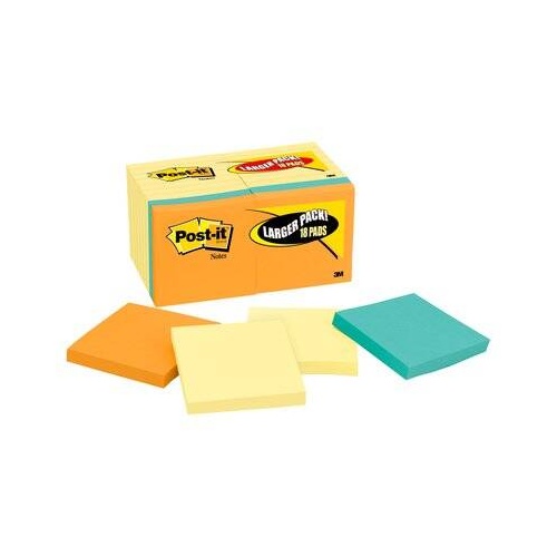 Post It Note  76x 76 654-14-4B Pack 18 = 14 yellow and 4 coloured Value Packs