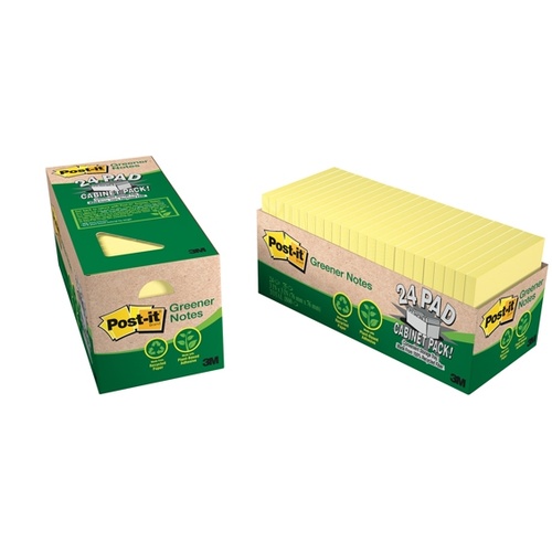 Post It Note  76x76 Recycled 24x 654R-24CP CY Yellow Cabinet Pack 24 #70005054468 GREENER