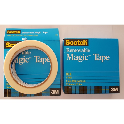 Tape Invisible 3m Magic 811 Removable 24x66m 1x roll