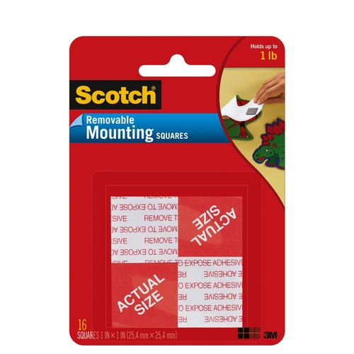 Mounting Tape Foam Squares Removable 25x25mm 108-MED 3m PACK 64 #70009128300