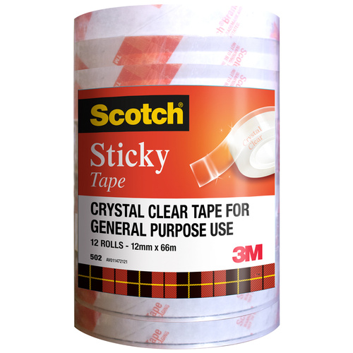Tape Everyday 3M Office 502 12x66m 12 rolls Economy Tower Crystal clear Scotch #AB010624042