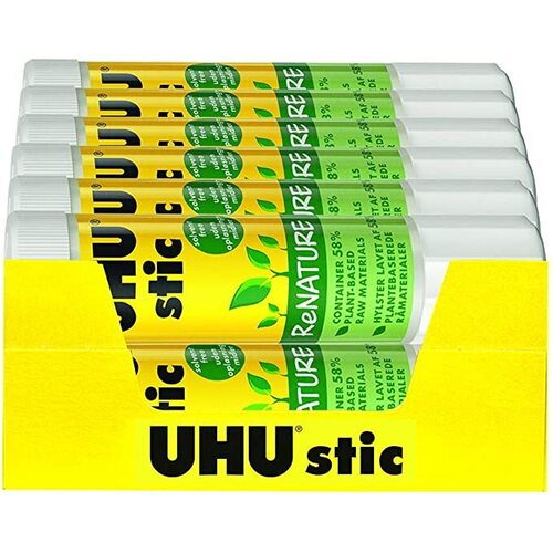 Glue Stick UHU 40g White pack 12 Large 00070 33-00047