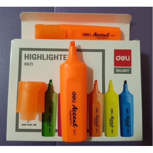 Highlighter  Deli Orange Box 10 37232O #48018