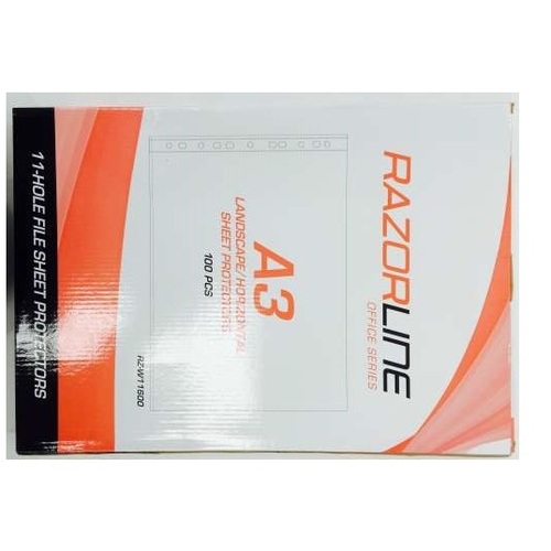 Sheet Protectors A3 Landscape  70 Micron Box 100 Deli RZ11600