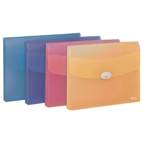 File Wallet A4 PP Deli Assorted colours - each #5570