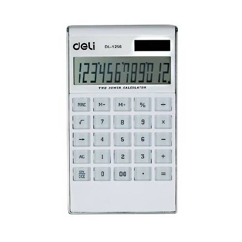 Calculator 12 Digit Flat White Desktop Hangsell Deli