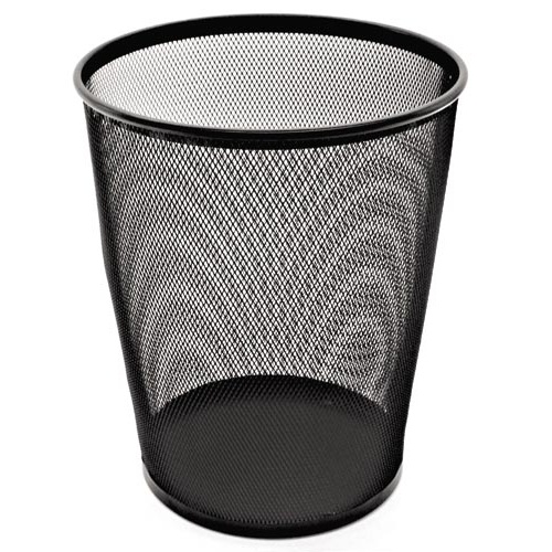 Wastebasket Mesh Black 27 Litre Metal Round 9189